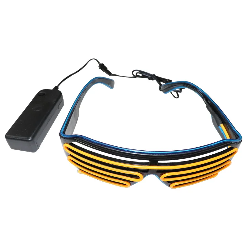 New Technology Light Up Fashing Rainbow Shutter Shade Frame Event Party Decorative El Wire Glasses