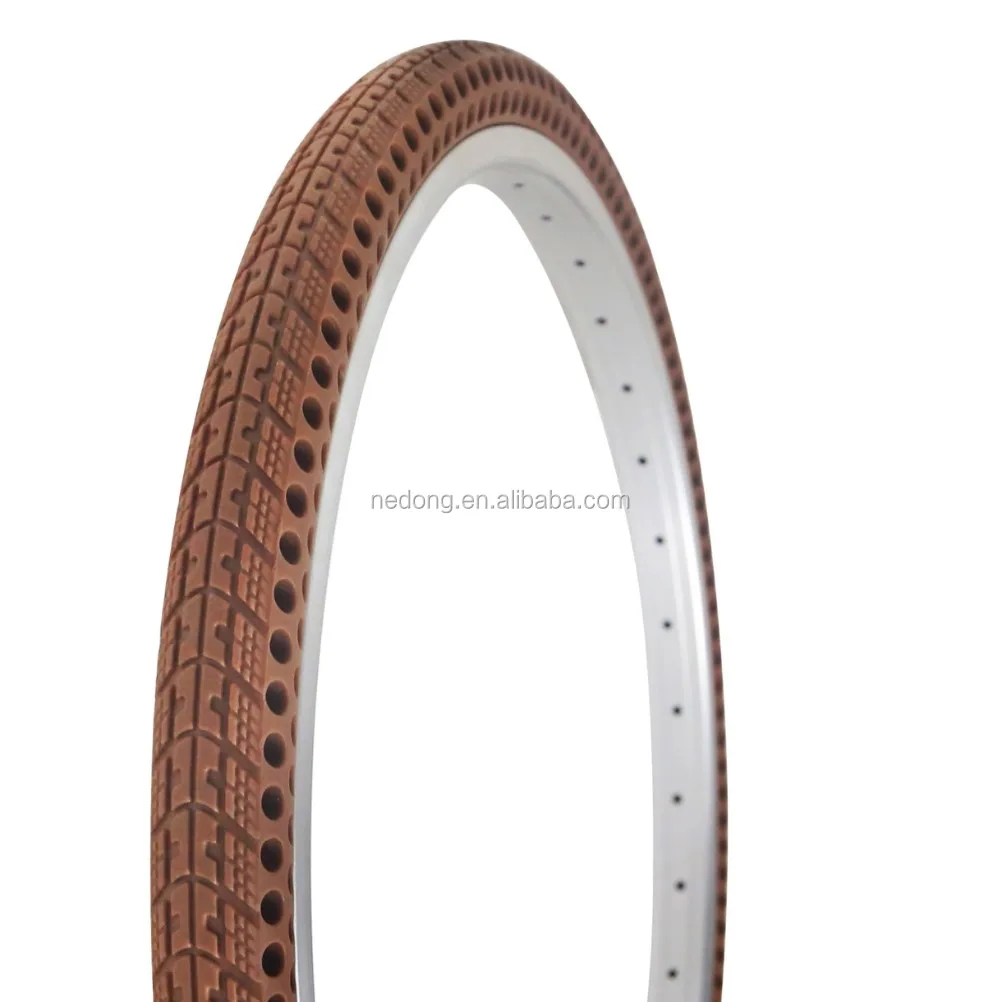 Nedong 24 inch bicycle tires Tubeless solid tyre for Bikes 24x1.5 Sharing Bike TPE Solid Tire Holes