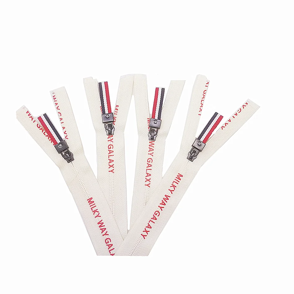 Custom logo Size High Quality Silicone  5#metal Zip Pull Puller Fancy Zipper  Slider Tailoring Accessories for Fashion Pants