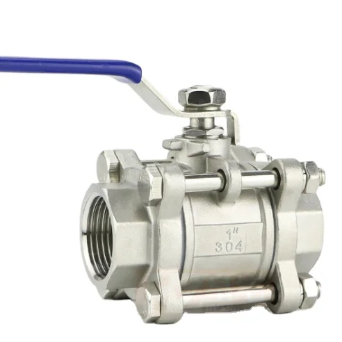 
Industrial Female Thread 3 Piece Stainless Steel Ball Valve Price 