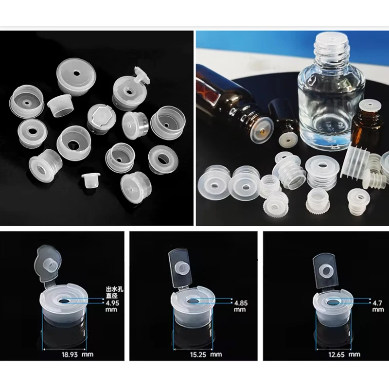 Wholesale plastic hole plug drops liner seal transparent plastic inner plug for wine glass bottles bottle neck