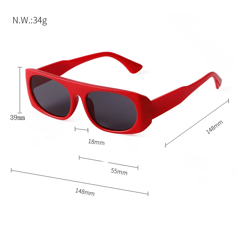 ADE WU STY4401D Flat Top Retro Sunglasses Women Rectangle Eyewear Tawny Frame Blue Lens UV400 Sun Glasses