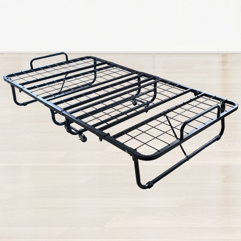 Cheap Beds Base Black Metal Cot Twin Full Size Folding Rollaway Bed Frame