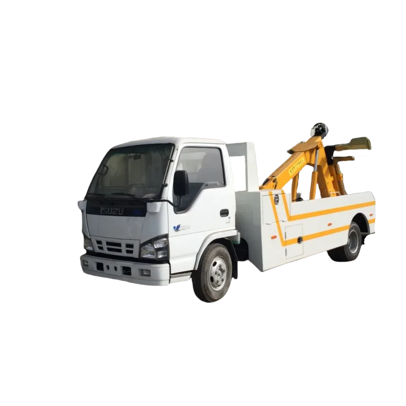 Good Quality I-SUZU Platform Flatbed Tow Truck Wrecker Towing Truck Mounted Crane Equipment for Sale