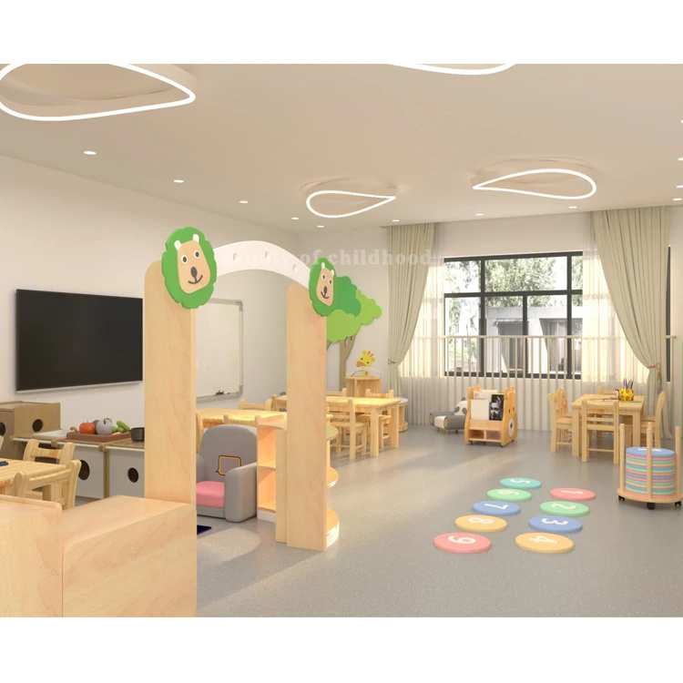 Kindergarten School Furniture Table And Chair Set Wooden Kindergarten Furniture