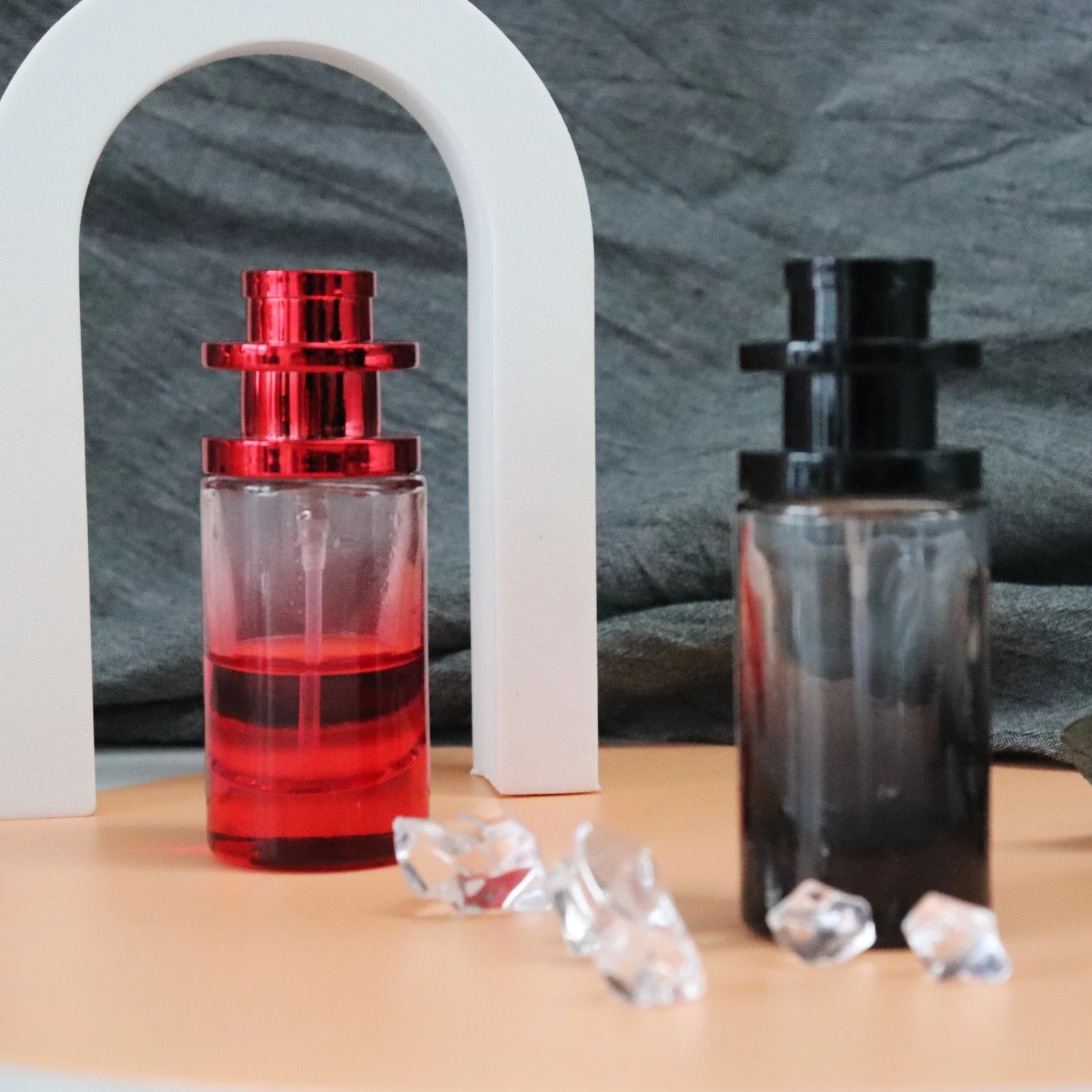 30ml 50 ml empty glass New design rounded Green perfume bottle spray bottles fragrance perfume bottle with Box