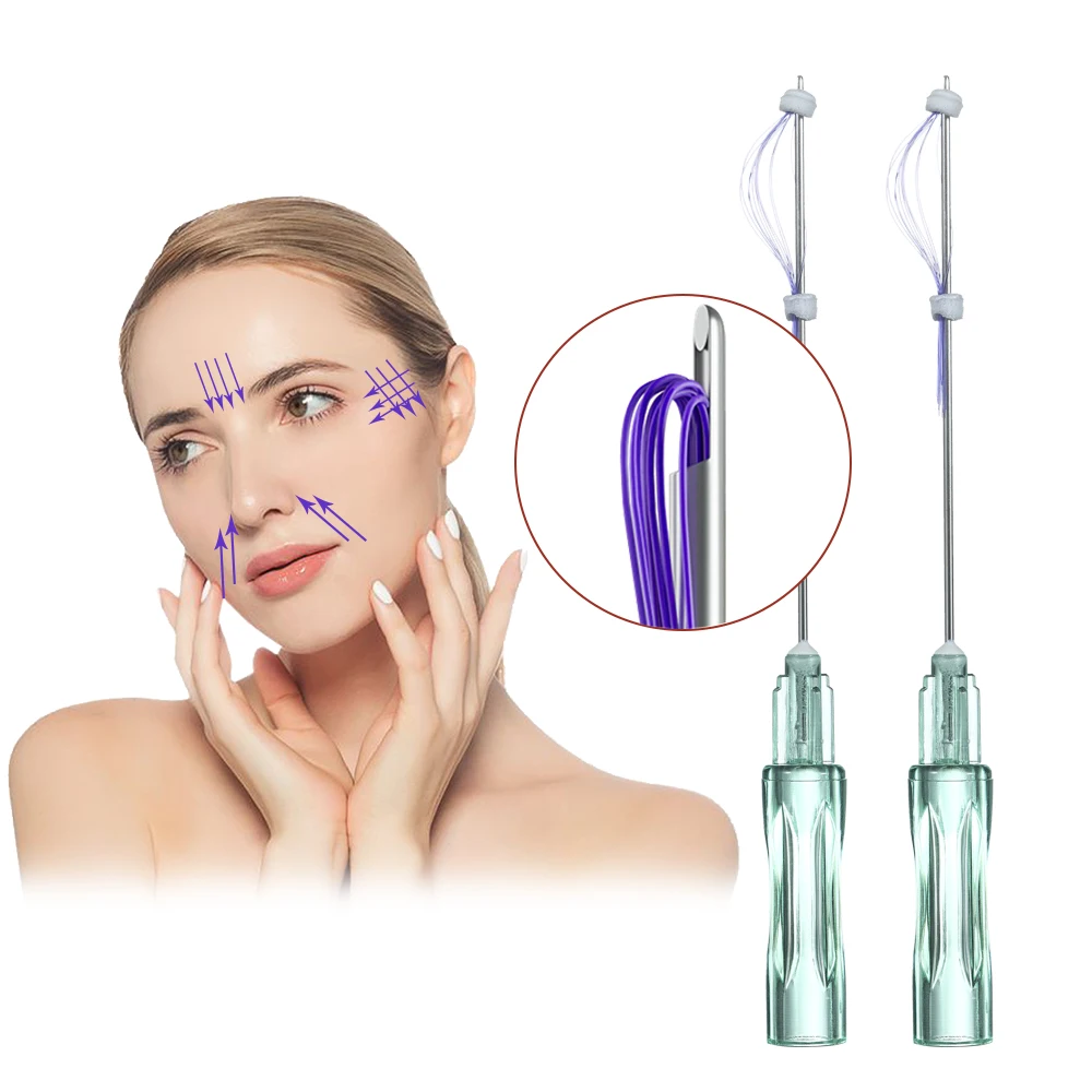 Broom Filling Thread Korea CE Approved 21G 38mm 50mm 60mm L Cannula Multi Lines Pdo