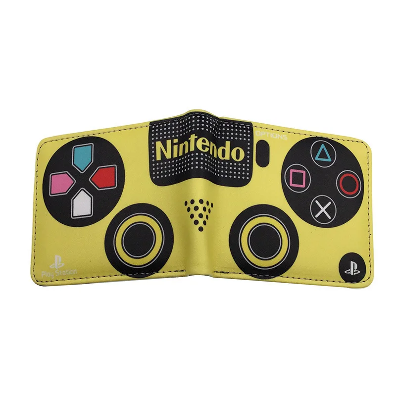 PS4 Game Design PU Leather Short Wallet Colorful Printing Cartoon Game Hand Shank Wallets Card Holder Billfold