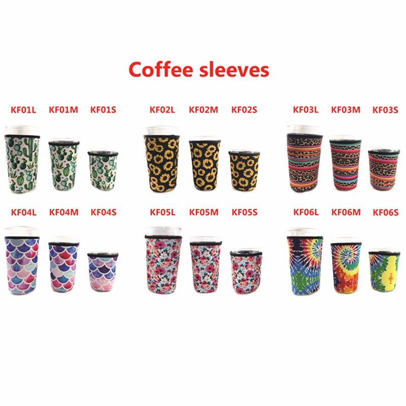 Sunflower Cactus Leopard Print Water Bottle Covers Pouch Neoprene Cup Cover for 30oz Tumbler