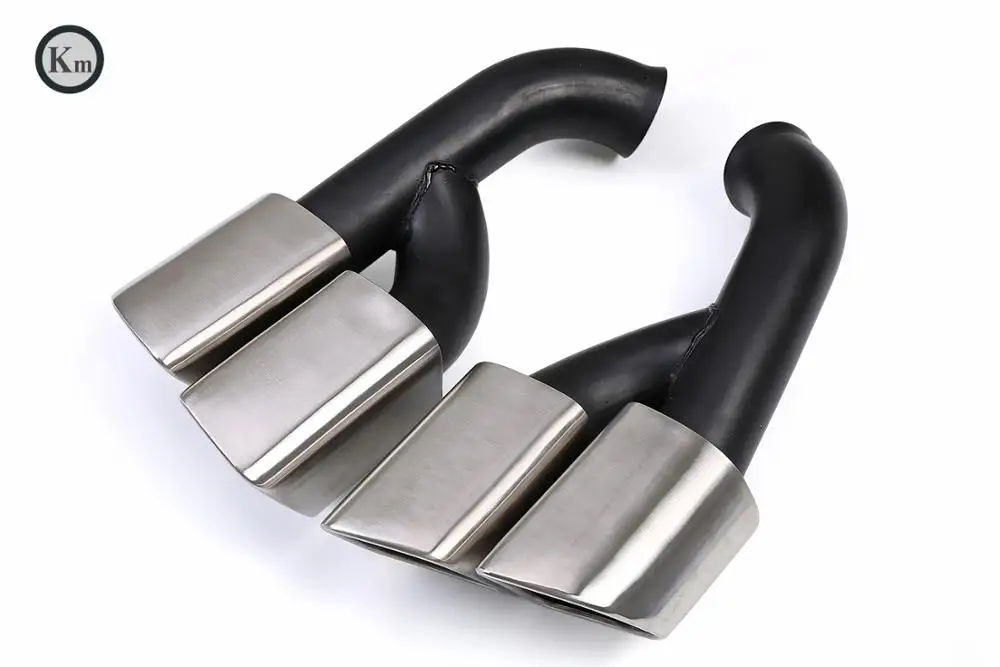 KM  for  Cayenne  Turbo style 958  2015-2017  exhaust tip exhaust pipes muffler tips tail pipe wire drawing