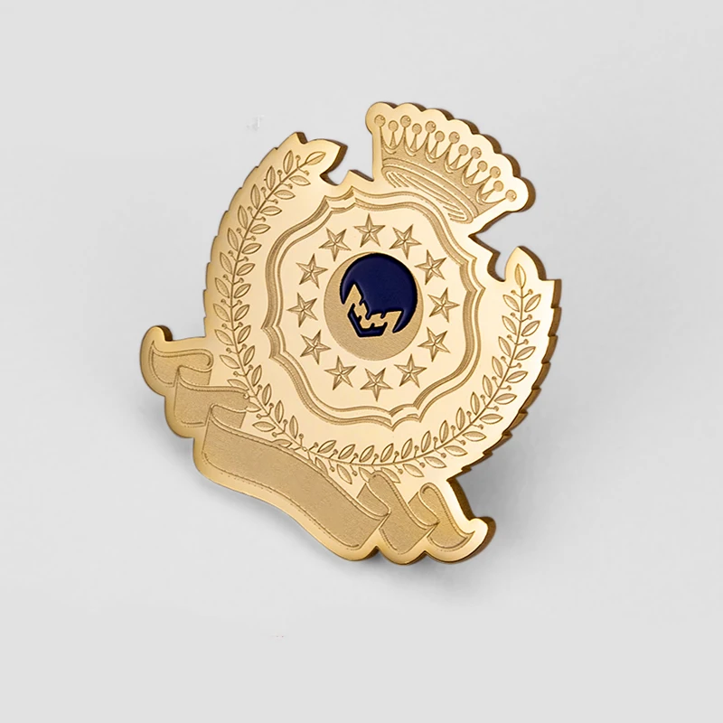 
Manufacture Custom Embossed Logo Design Made Brand Name Badge Police Army Metal Emblems for Hat 