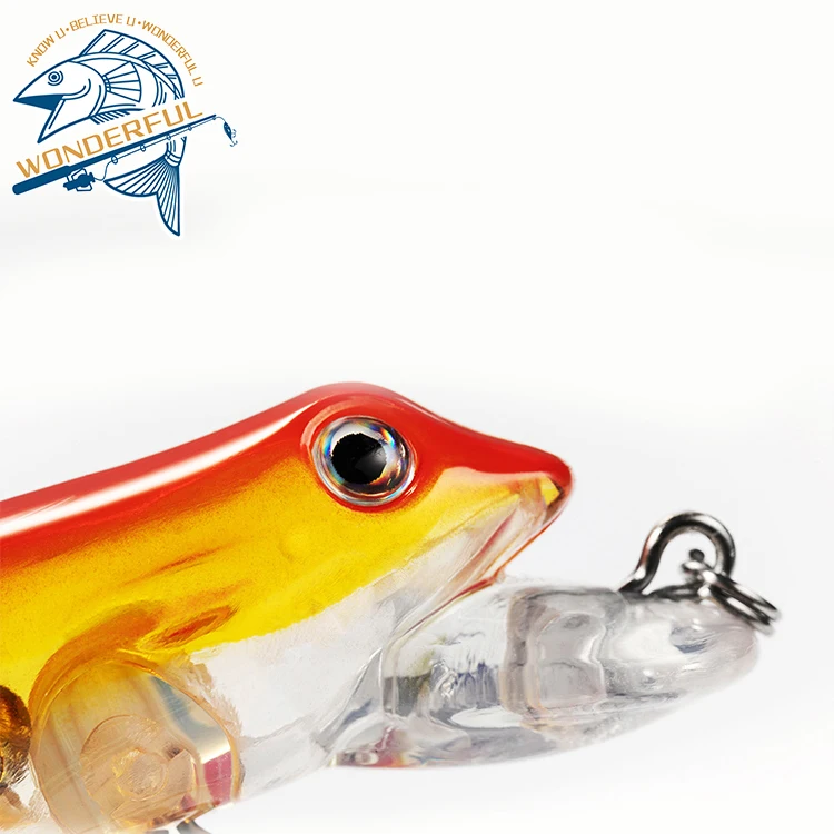 Factory New Artificial 3D Eyes Bend Body Hard PVC Plastic Frog Minnow