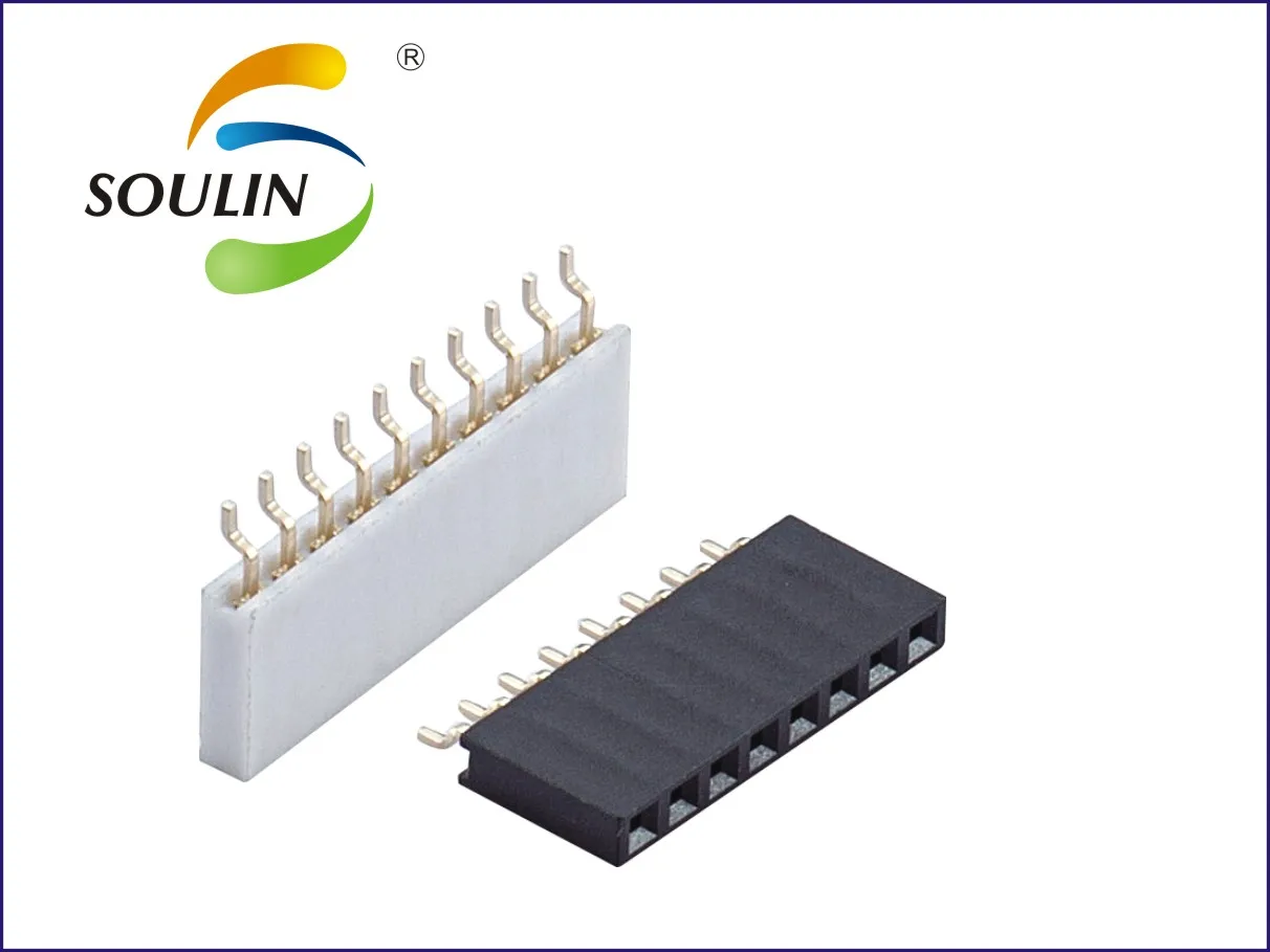 Shenzhen factory pin male header female header pitch 2.54 mm 1.27mm 1mm pitch pin header smd single row