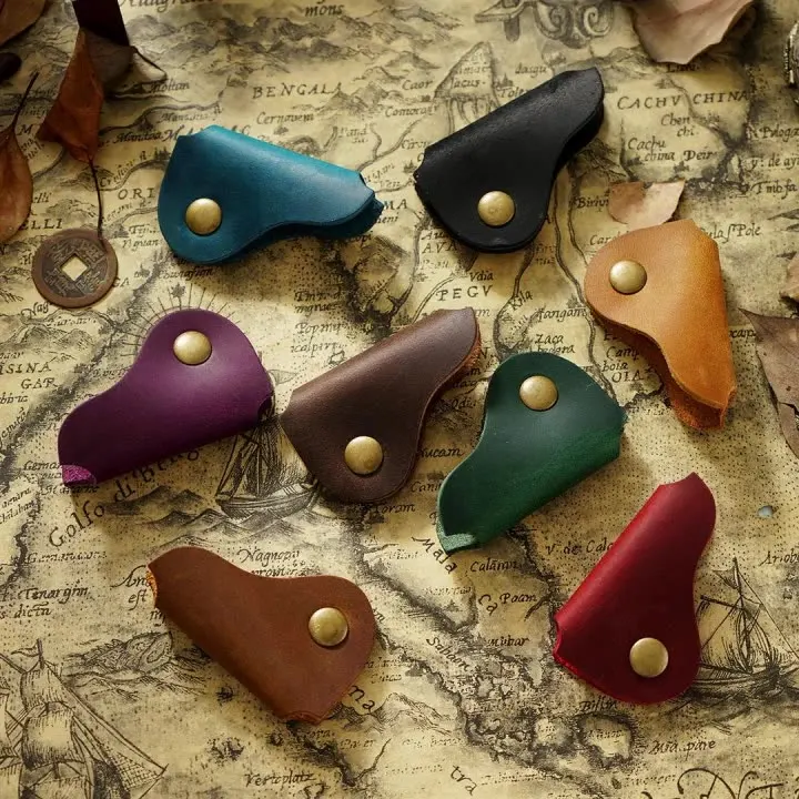 Handmade Leather Cord Wraps Headphone Cord Keeper Tie Cable Organizer Charge Cable Holder Gift For Him USB Cable Headphoneholder