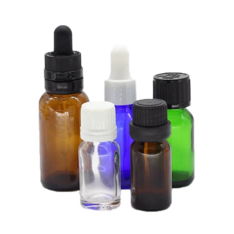 
Wholesale 10 ml 15ml glass dropper green blue clear massage oil bottle 