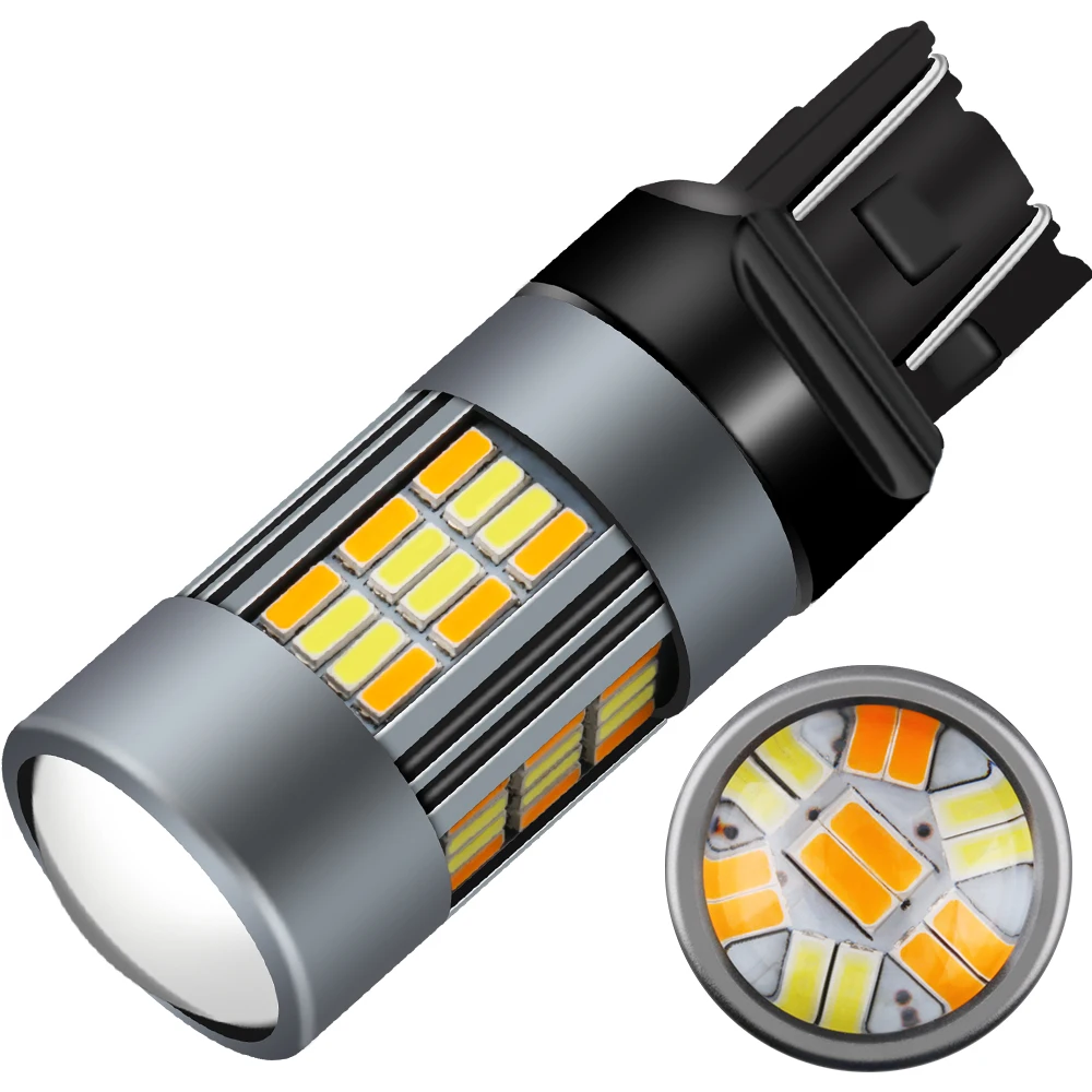 
Reliable Competitive Price 7440 7443 T20 W21/5W Led 4014 Auto Bulb 10-30V 2.5W 6910K Dual Color Tail Light Brake Lamp DJ055-7443 