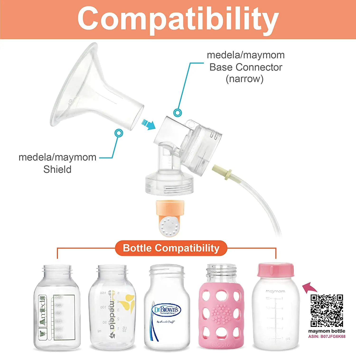 2023 hot selling Breast Pump accessories PP Flange 13mm 15mm 17mm 19mm 21mm 24mm breastfeeding BPA Free Food Grade Shield