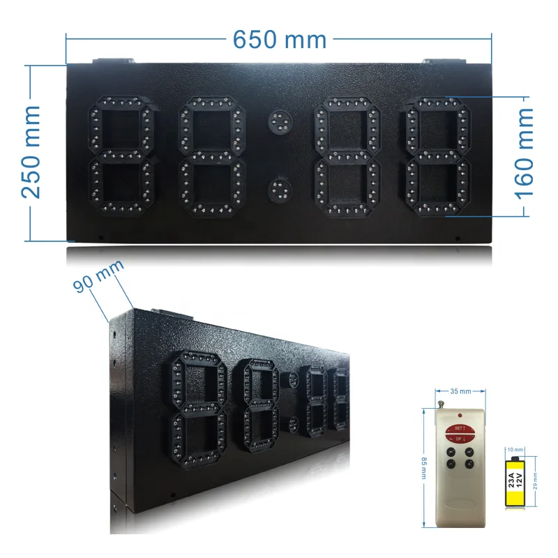 Jhering Long Life Outdoor Digital Wall Clock with LED Display Thermometer and Stopwatch Functions