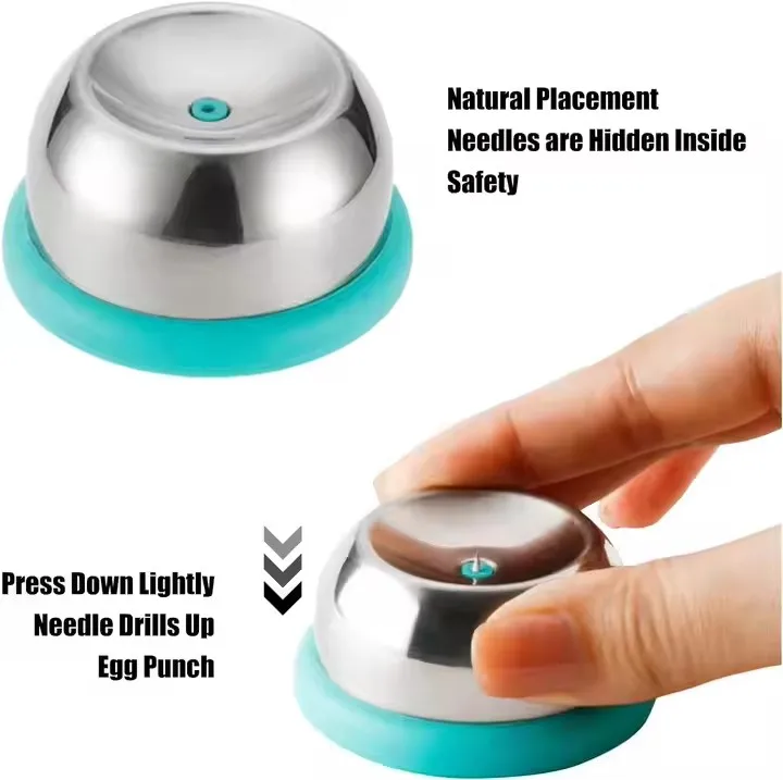 304 Stainless Steel Egg Piercer Heavy Duty Egg Poker Peeler for Hard Boiled Eggs with Sturdy Base