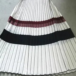 Stripes pleated skirts fabric by Italian pleating machine