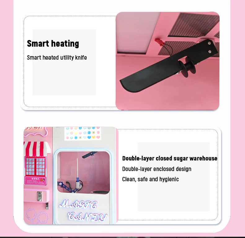 Intelligent Automatic Sugar Cloud Cotton Candy Machine Robot 144 Fancy Cotton Candy Commercial Vending Machine