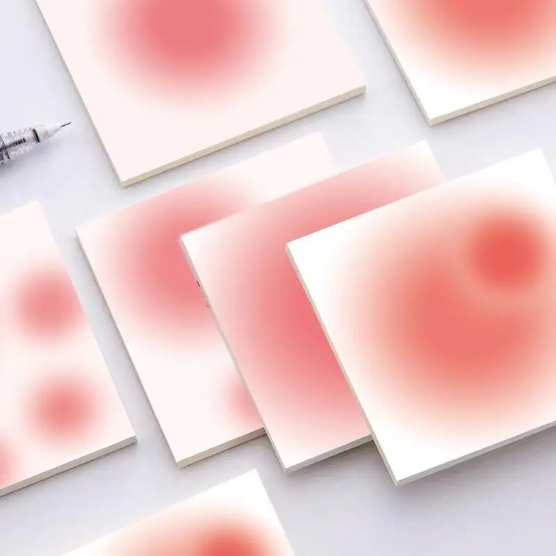 Hot Gradient blush peach halo  memo pad notepad creative sticky message note stickers 50 sheets