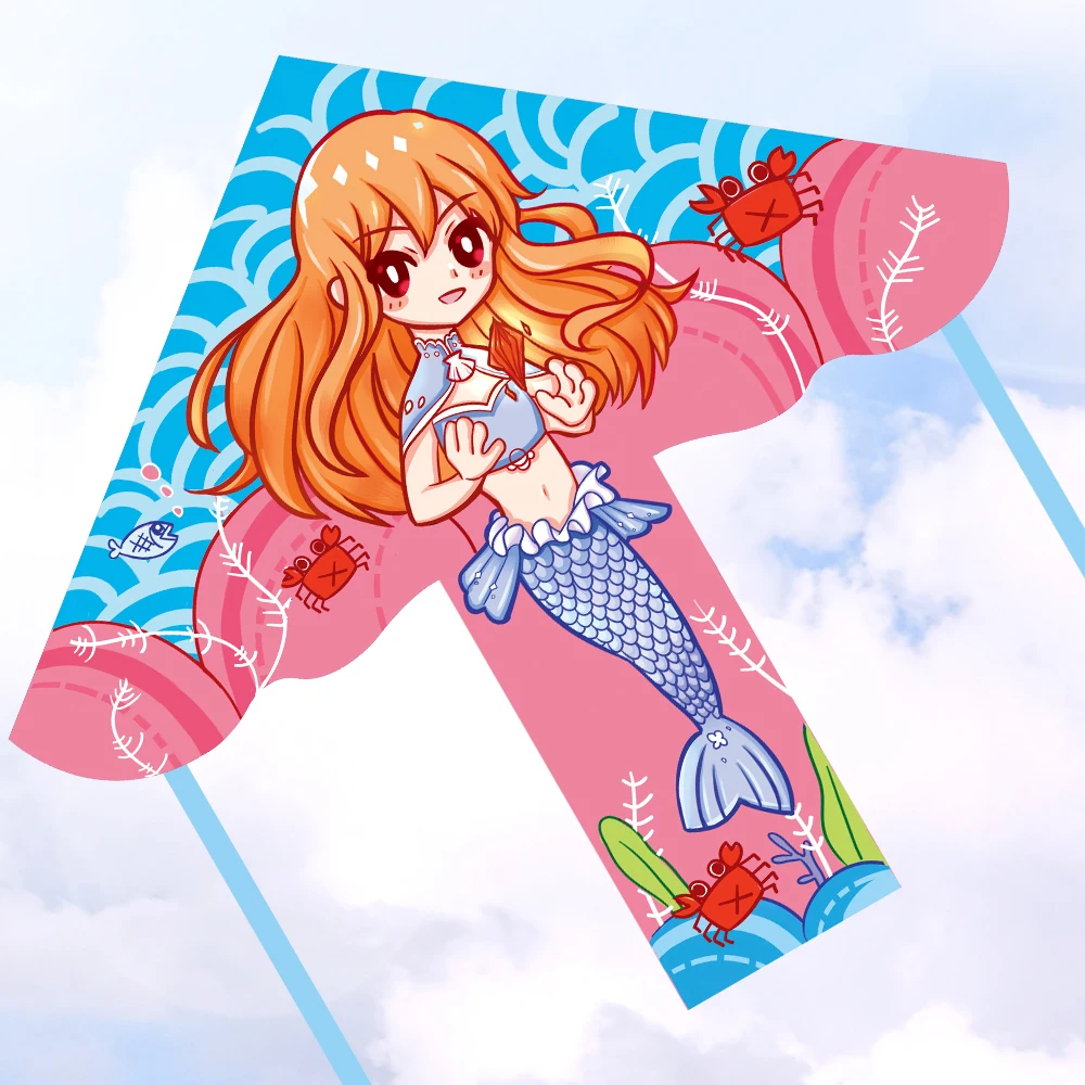 Factory Direct Wholesale Mermaid Kite New Design Model Polyester Kite Fiberglass Frame Easy to Fly China OEM Customized Lo