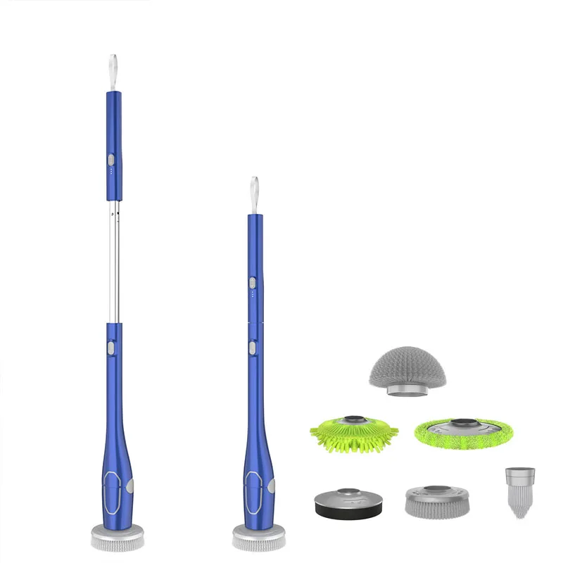 High quality cordless multi-function power scrubber extendable length adjustable speed bathroom toilet kitchen cleaning machine