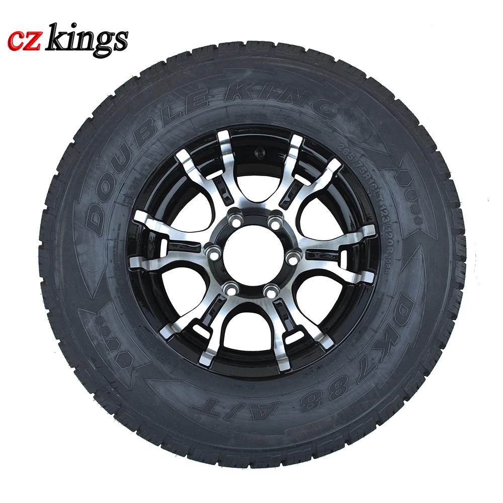 
double king brand factory supplier 265/75R16LT trailer tire with aluminum wheel 