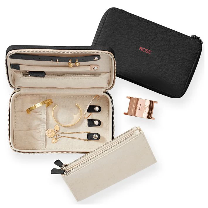 Hot Custom Pu Leather Portable Jewelry Case Small Travel Jewellery Organizer Storage Jewelry Box