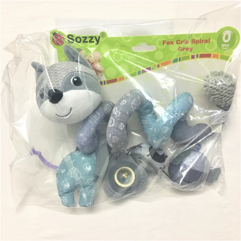 Hot Sale Lovely Crib Baby Spiral Hanging Toys Sensory Educational Cot Soft Plush Animal Baby Hanging Toy For Baby