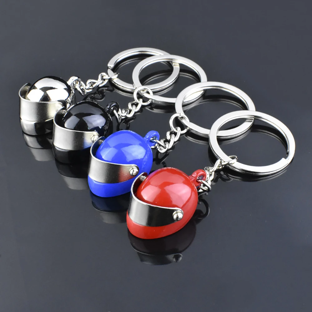 Hot Sale 4 Color Metal Motorcycle Helmet Keychain