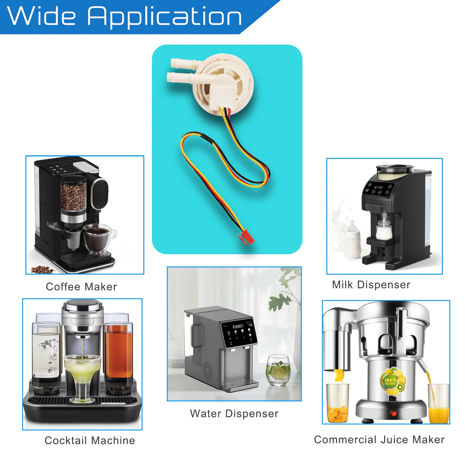 Food Grade Home Industrial Application Coffee Maker Water Dispenser Hall Flow Sensor Water Flow Switch