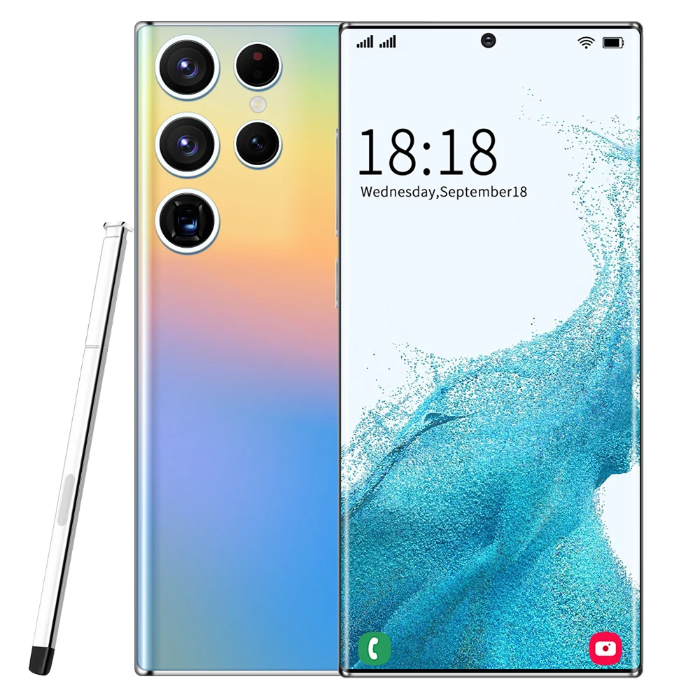 Новый разблокированный телефон Gaaxy S22 U Itra с мощным стилусом 16 ГБ + 512B Android 12 0 мобильные телефоны двумя