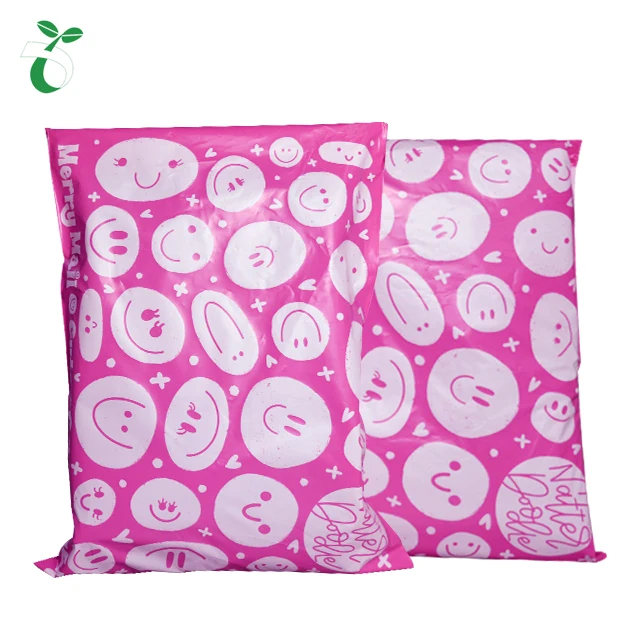 custom plastic Poly pla mailing Eco friendly envelope clothing shipping packaging Pink compostable mailer 100% Biodegradable bag
