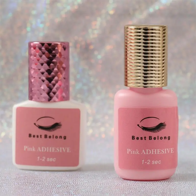 Pink  Lash Glue Extra Strong  Lash Glue 5ml 10ml Professional Use Pink Clear Adhesive for Semi-Permanent Extensions Best Belong