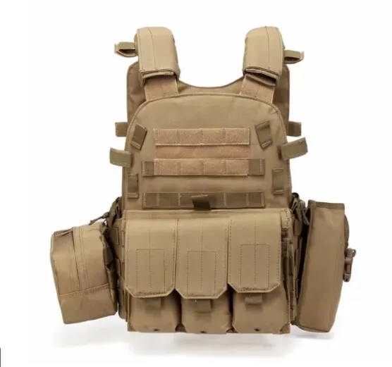 Men Tactical bag 6094 vest Molle Bag 600D Nylon CS Combat Tank Top Shooting Expansion Game Air Gun Sports Belt 3 Magazine Bags