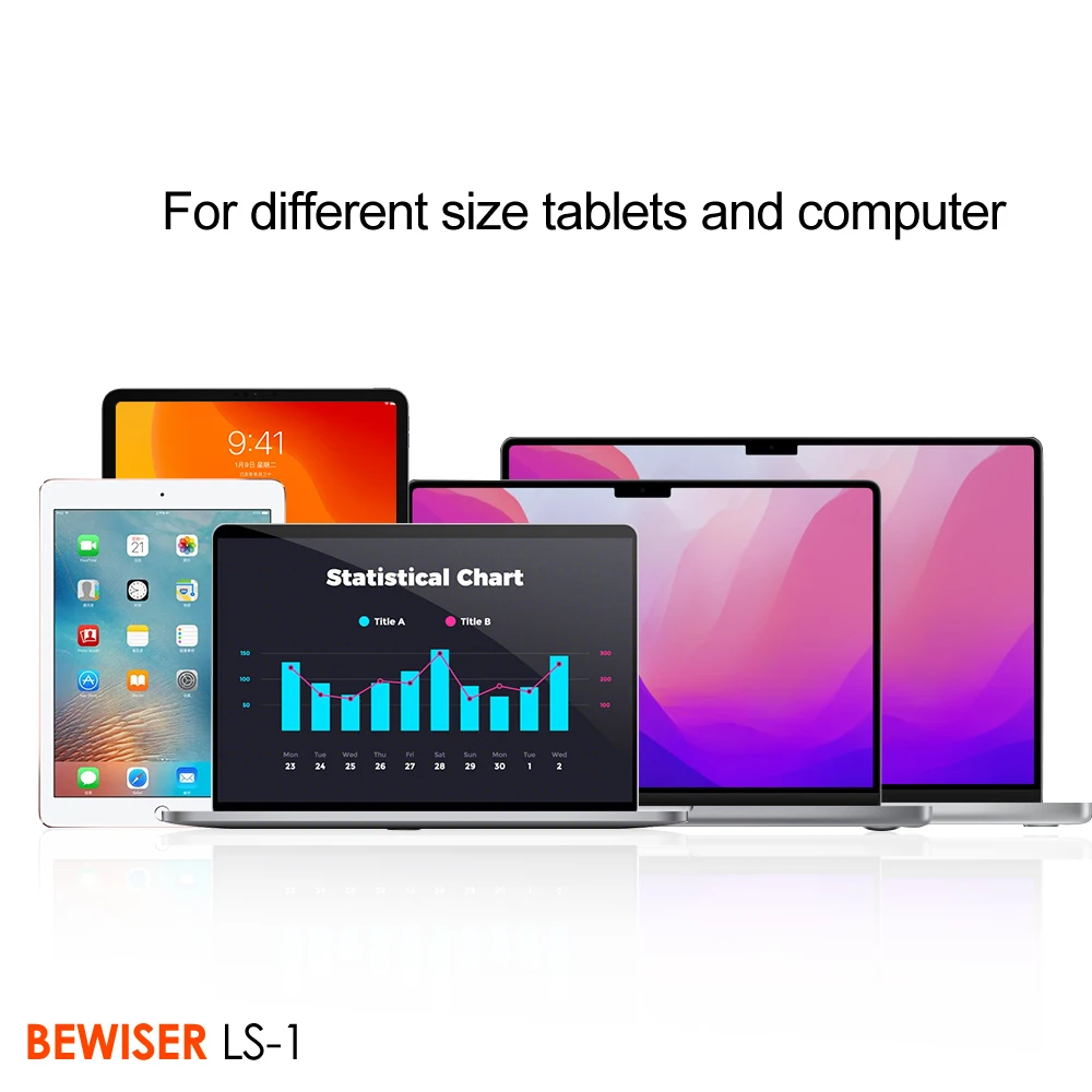 Ergonomic Laptop stand Laptop stand and cooling pad without fan Heavy-duty tablet laptop cooling pad (BEWISER LS-1)