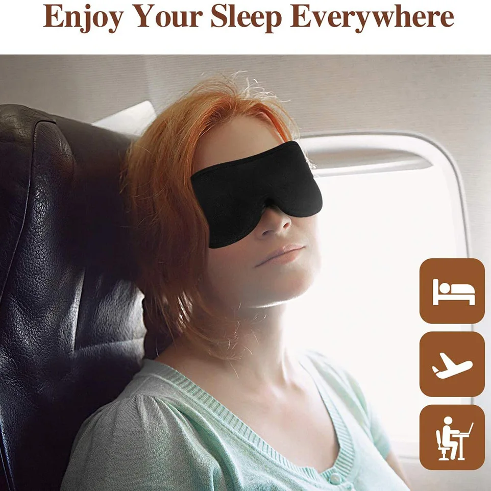 2023 luxury custom adjustable 2cm deep eye socket 3D contour Sleep soft eye masks