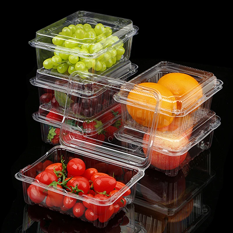 High Quality Disposable Plastic Food Container PET Food Storage Container Plastic Disposable Fruit Salad Container