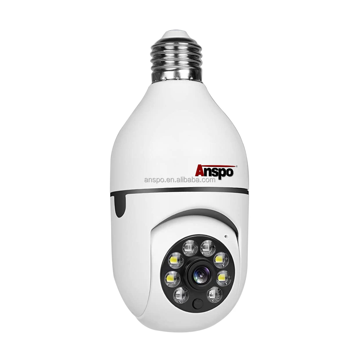 Anspo 5MP E27 Lamp Holder Auto Tracking wireless camera Support wifi connect Remote Control full color night vision CCTV 3MP 2MP