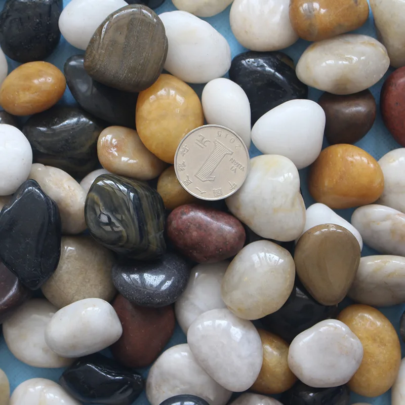 Mixed high  polished pebble stones used for decorating garden bonsai