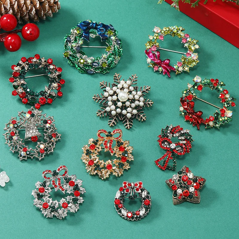 Wholesale luxury custom brooch Christmas series New Product fashion jewelry brooches