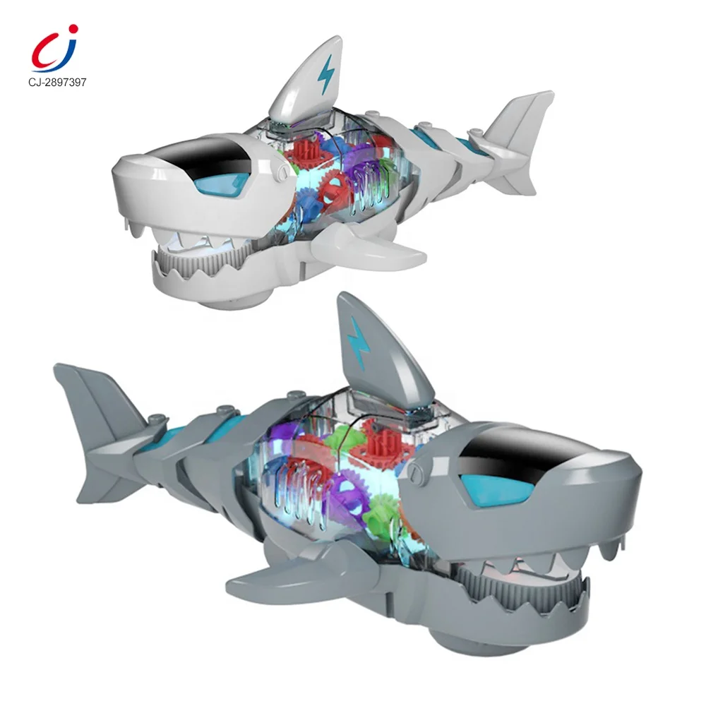 Chengji Электрическая универсальная мигающая музыкальная Акула с подсветкой, прозрачная Экипировка, рыба, игрушка для детей