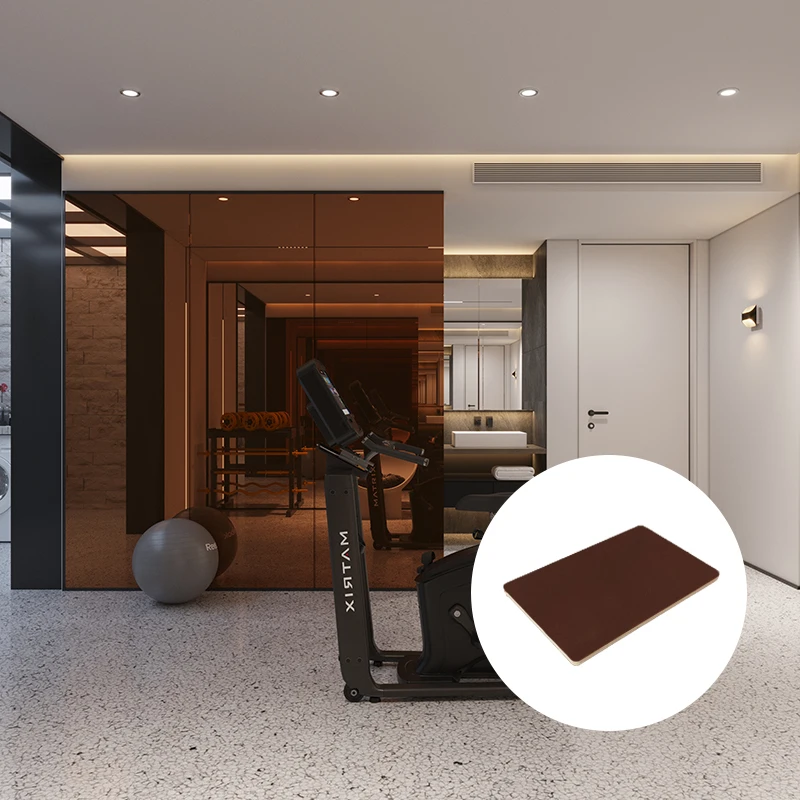 Interior Decoration Faced Wood Veneer Background Wall Wpc Mirror Wall Panel For Hotel Bamboo Charcoal Wallboard