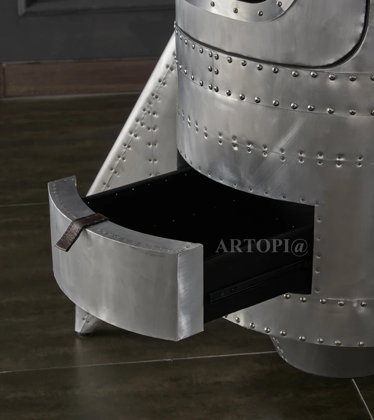 Unique exclusive aluminum aviator  world wine display cabinet with glass