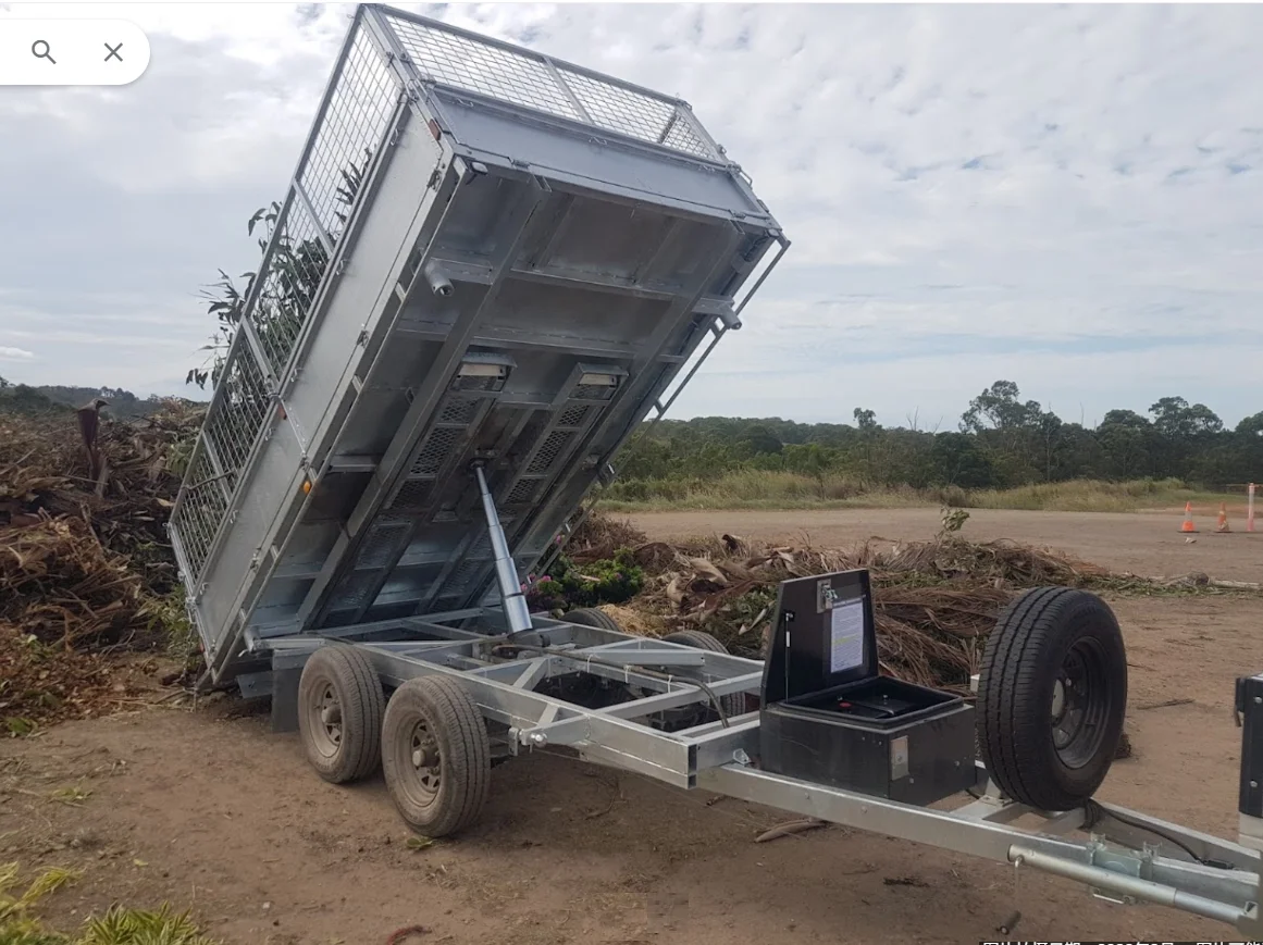 heavy duty OEM ODM service customized dual axle electric braked  hydraulic fluid pumped box tipping trailer