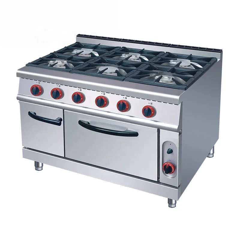 Gas Cooker Machine  6-burner Cooker Range With Gas Oven
