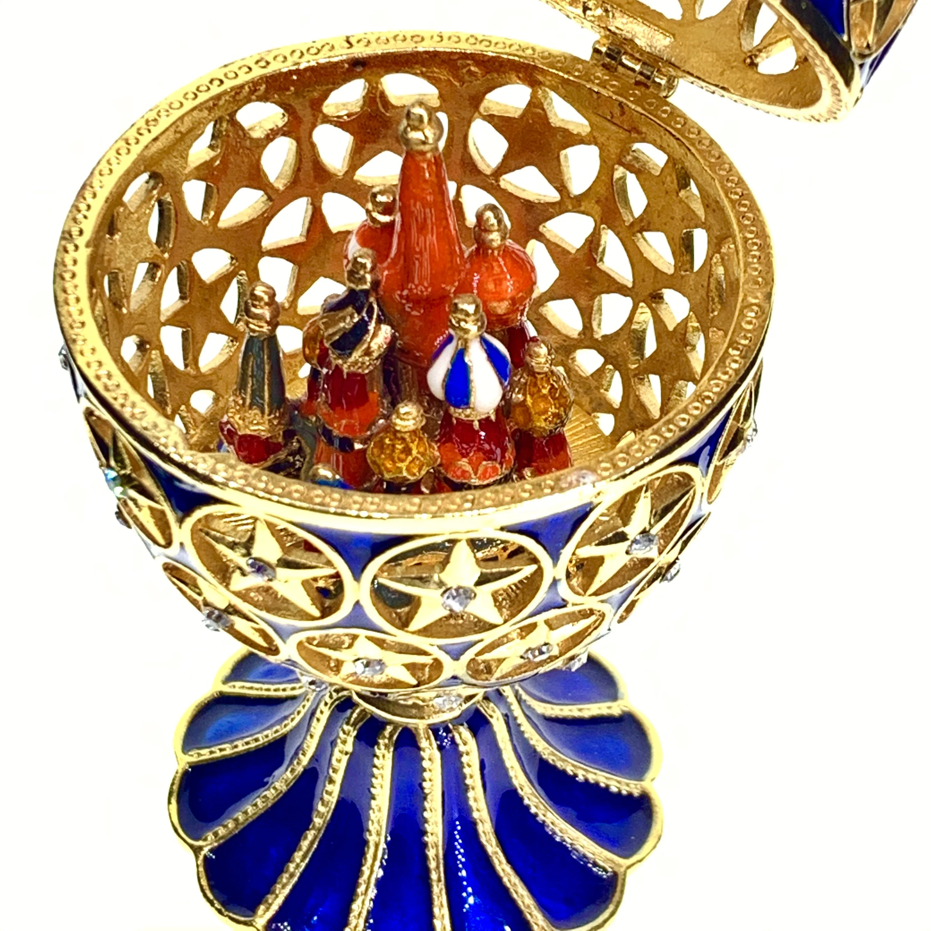 QIFUCustom metal faberge egg inside a featured buildings qifu products