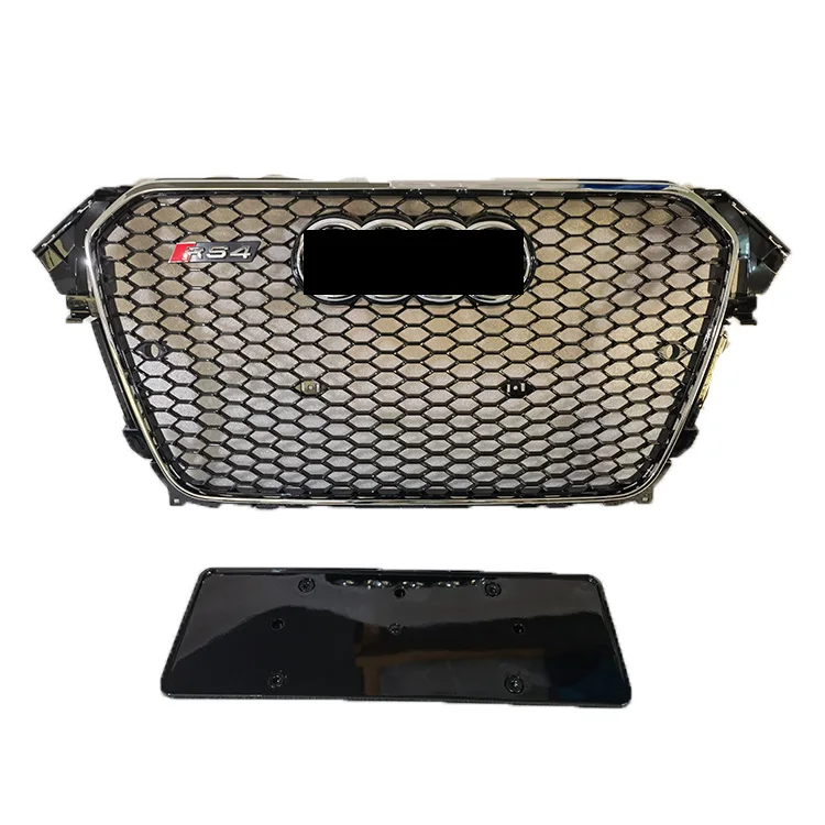 RS4 Front grill for A4 S4 B8.5 glossy black RS4 radiator center honeycomb bummper grill for Audi A4 S42013 2014 2015 2016